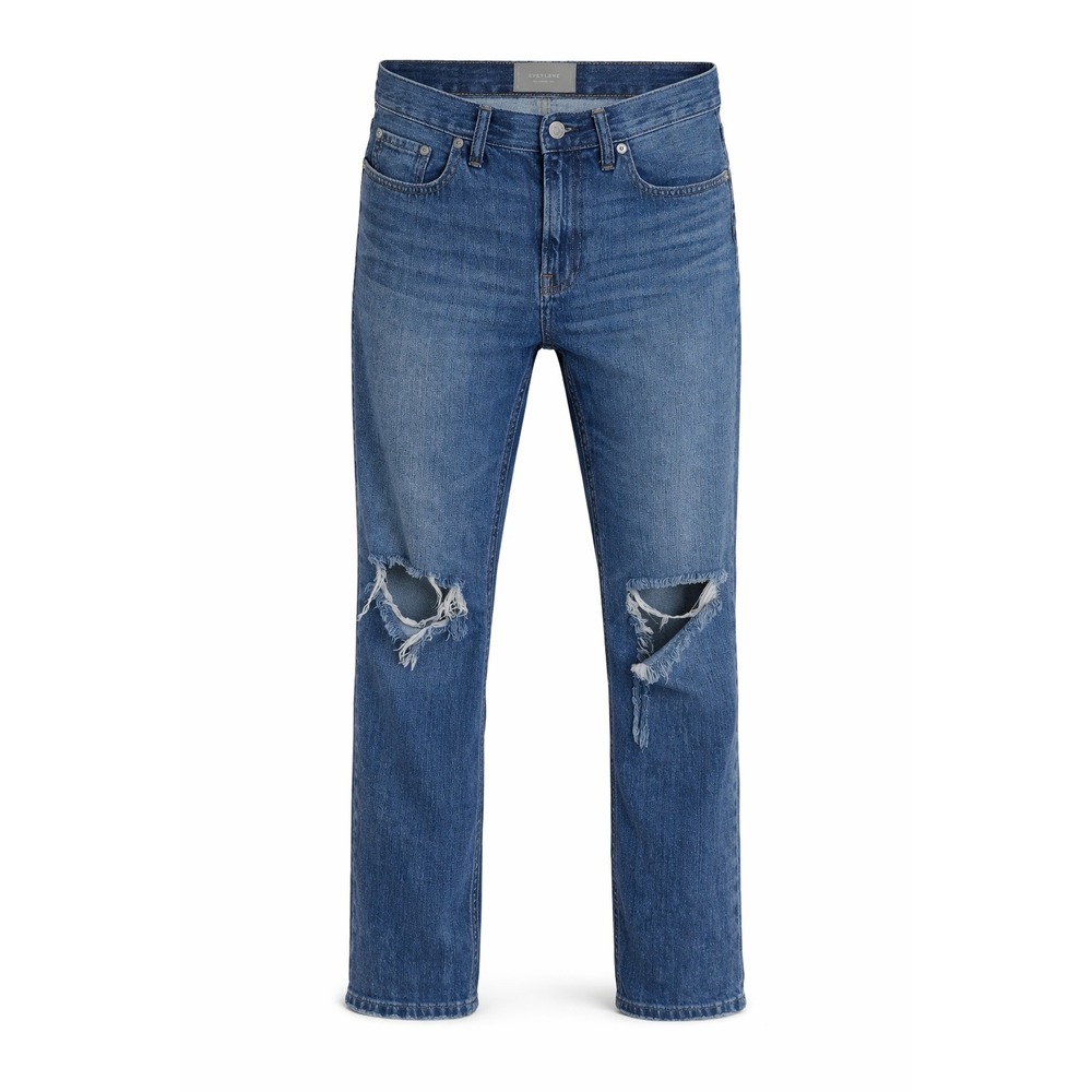 Everlane The Summer Jean Women 27 Regular Blue Excellent Distressed Straight Leg
